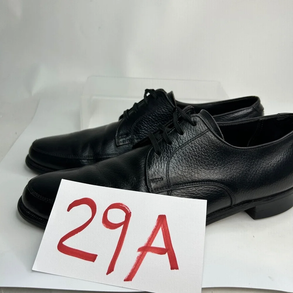 Vintage Nunn Bush Derby Leather Dress Shoes Mens‎ Black Apron Toe Size 9D